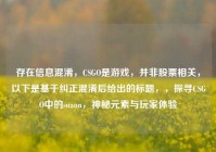 存在信息混淆，CSGO是游戏，并非股票相关，以下是基于纠正混淆后给出的标题，，探寻CSGO中的suann，神秘元素与玩家体验