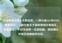 包含两部分毫无关联信息，一部分是2024年PUBG赛事相关，一部分是关于油耗费用计算相关，表意混乱，不好生成单一合适标题。请你确认并规范准确提供内容。