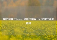 国产游戏在Steam，品质口碑双升，登顶好评率巅峰