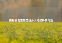 揭秘王者荣耀英雄分大幅提升的方法