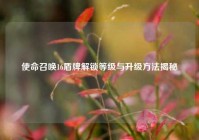使命召唤16盾牌解锁等级与升级方法揭秘