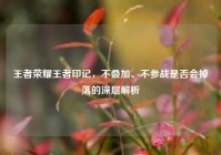 王者荣耀王者印记，不叠加、不参战是否会掉落的深层解析