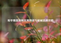 和平精英前期实用物资与枪械选择攻略
