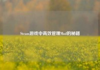 Steam游戏中高效管理Mod的秘籍