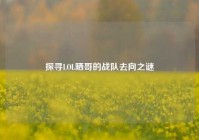 探寻LOL晒哥的战队去向之谜