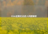 PUBG近期无法进入问题解析