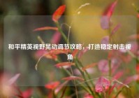 和平精英视野晃动调节攻略，打造稳定射击视角