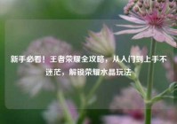 新手必看！王者荣耀全攻略，从入门到上手不迷茫，解锁荣耀水晶玩法