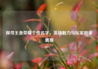 探寻王者荣耀个性名字，英雄魅力与玩家风采展现