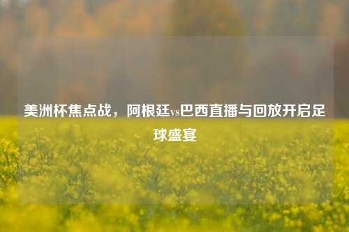 美洲杯焦点战,阿根廷vs巴西直播与回放开启足球盛宴