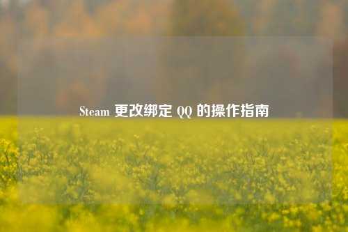 Steam 更改绑定 QQ 的操作指南