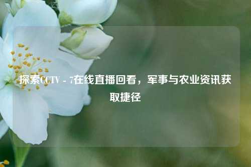 探索CCTV - 7在线直播回看,军事与农业资讯获取捷径