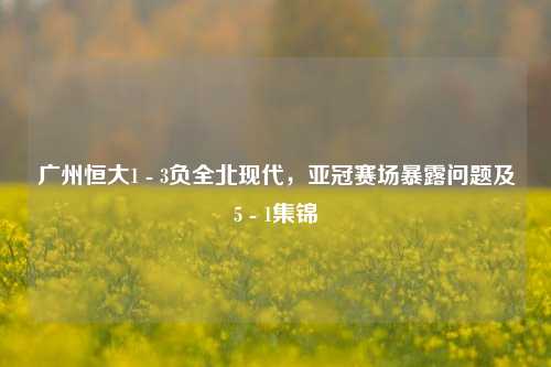 广州恒大1 - 3负全北现代，亚冠赛场暴露问题及5 - 1集锦