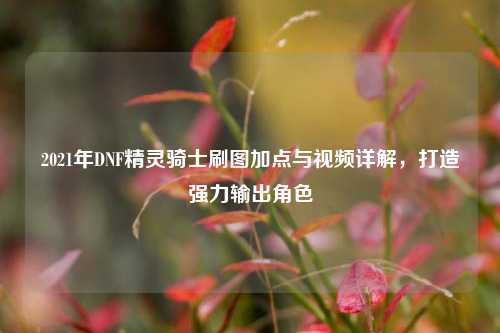 2021年DNF精灵骑士刷图加点与视频详解,打造强力输出角色