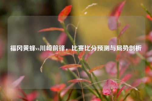 福冈黄蜂vs川崎前锋，比赛比分预测与局势剖析