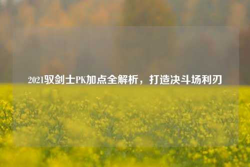 2021驭剑士PK加点全解析,打造决斗场利刃