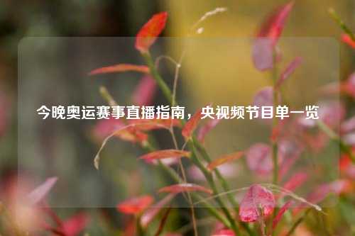 今晚奥运赛事直播指南，央视频节目单一览