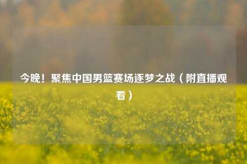 今晚!聚焦中国男篮赛场逐梦之战(附直播观看)