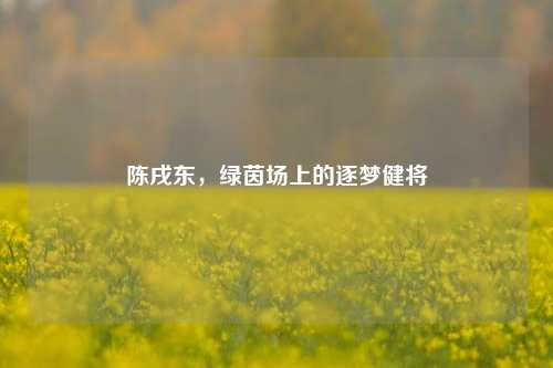 陈戌东，绿茵场上的逐梦健将
