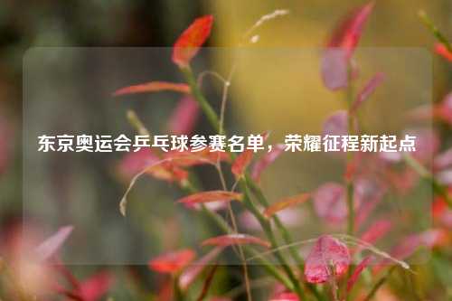 东京奥运会乒乓球参赛名单，荣耀征程新起点