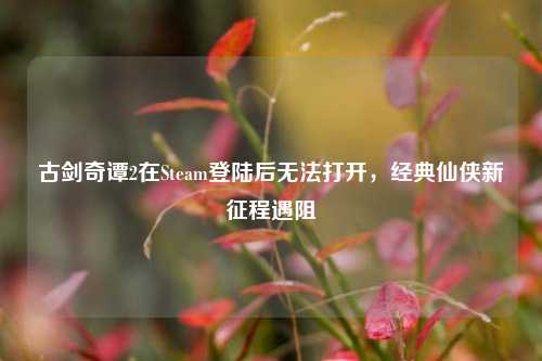 古剑奇谭2在Steam登陆后无法打开，经典仙侠新征程遇阻