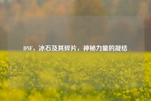 DNF,冰石及其碎片,神秘力量的凝结