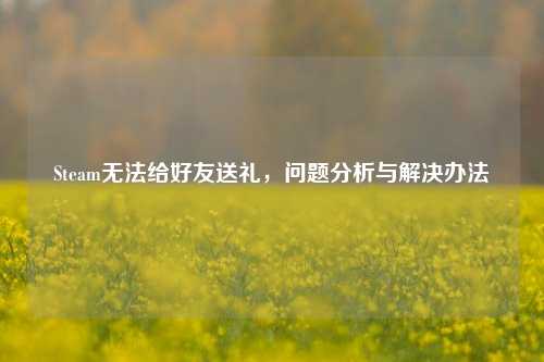 Steam无法给好友送礼,问题分析与解决办法