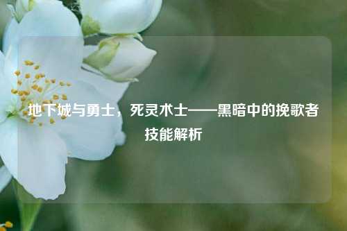 地下城与勇士，死灵术士——黑暗中的挽歌者技能解析