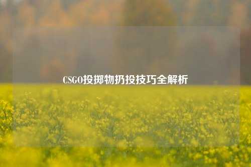 CSGO投掷物扔投技巧全解析