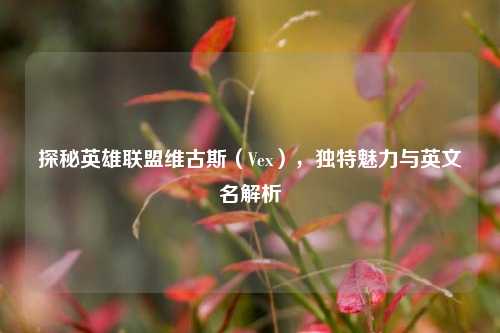 探秘英雄联盟维古斯(Vex),独特魅力与英文名解析