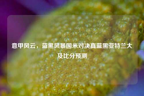 意甲风云,蓝黑风暴国米对决真蓝黑亚特兰大及比分预测
