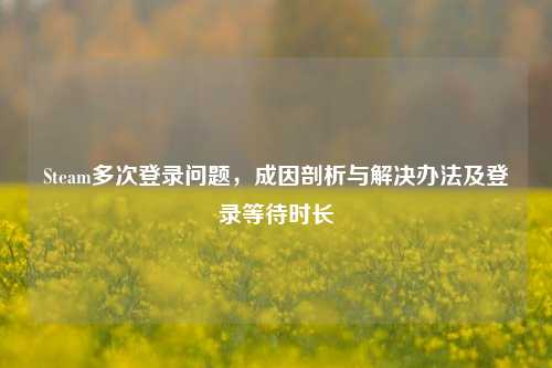 Steam多次登录问题，成因剖析与解决办法及登录等待时长