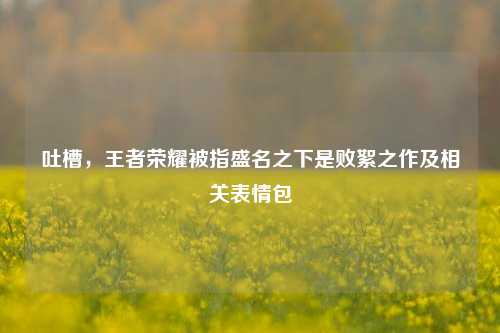 吐槽，王者荣耀被指盛名之下是败絮之作及相关表情包