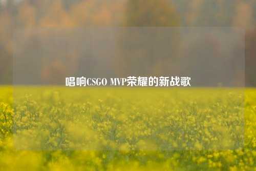 唱响CSGO MVP荣耀的新战歌