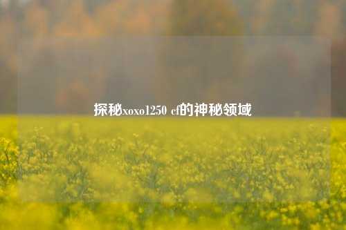 探秘xoxo1250 cf的神秘领域