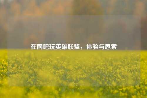 在网吧玩英雄联盟，体验与思索