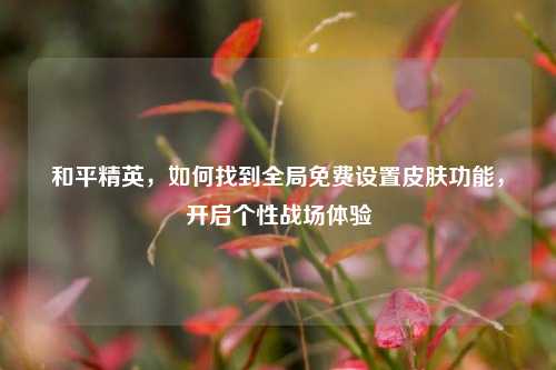 和平精英,如何找到全局免费设置皮肤功能,开启个性战场体验
