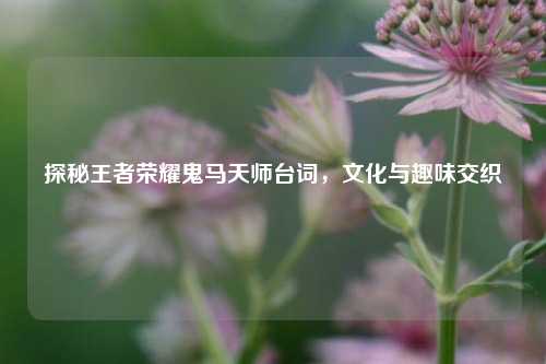 探秘王者荣耀鬼马天师台词，文化与趣味交织