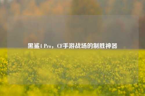 黑鲨4 Pro,CF手游战场的制胜神器
