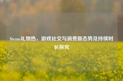 Steam礼物热，游戏社交与消费新态势及持续时长探究
