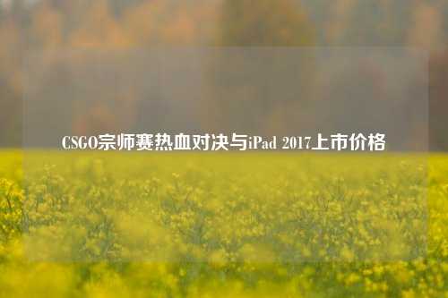 CSGO宗师赛热血对决与iPad 2017上市价格