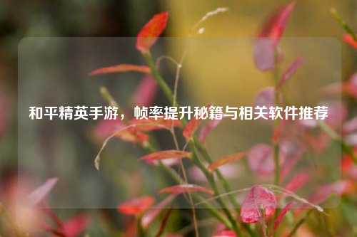 和平精英手游，帧率提升秘籍与相关软件推荐