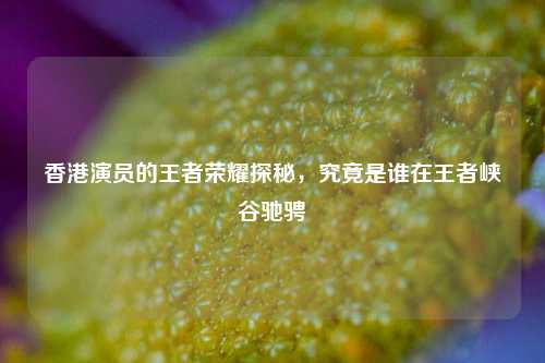 香港演员的王者荣耀探秘,究竟是谁在王者峡谷驰骋