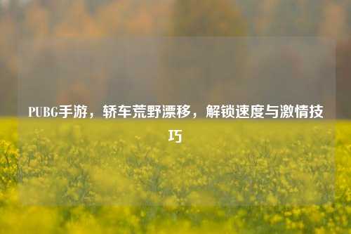 PUBG手游，轿车荒野漂移，解锁速度与激情技巧