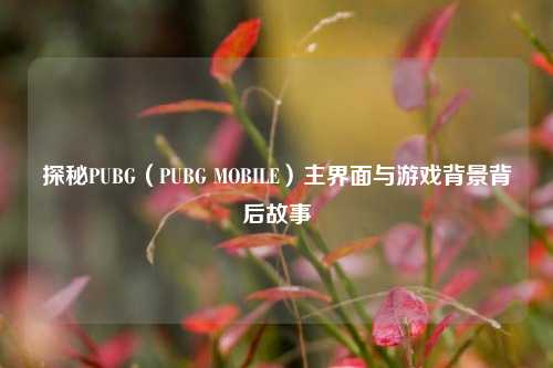 探秘PUBG(PUBG MOBILE)主界面与游戏背景背后故事