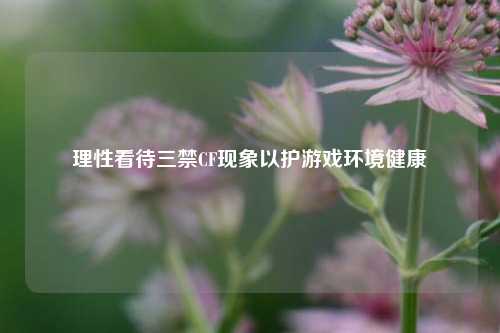 理性看待三禁CF现象以护游戏环境健康