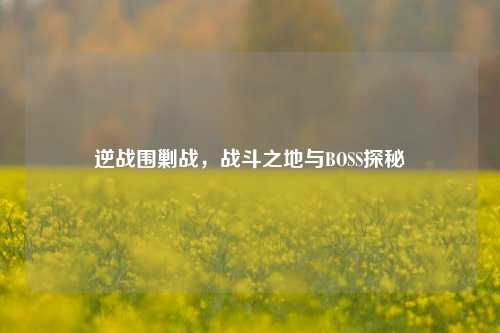 逆战围剿战，战斗之地与BOSS探秘
