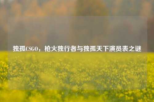 独孤CSGO,枪火独行者与独孤天下演员表之谜
