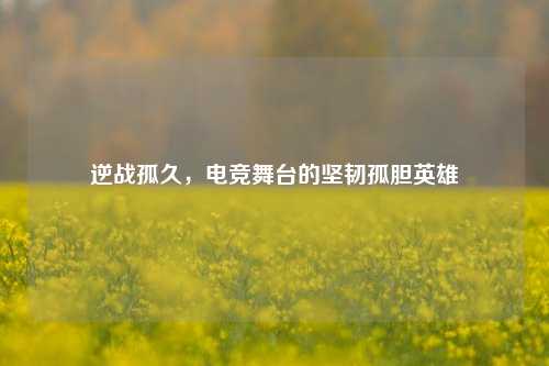 逆战孤久,电竞舞台的坚韧孤胆英雄