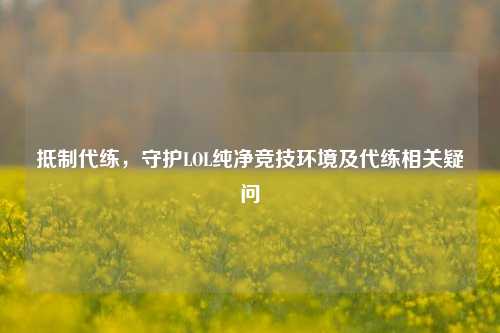 抵制代练,守护LOL纯净竞技环境及代练相关疑问